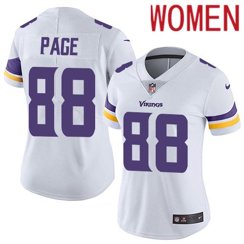 Women Minnesota Vikings 88 Alan Page Nike White Vapor Limited NFL Jersey